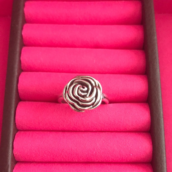Jewelry - Oxidized Sterling Silver Rose Ring, Size 8